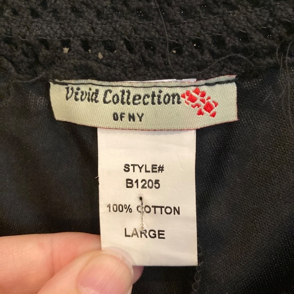 Black Crochet Shorts with Lining, Large, Elastic Waist - Picture 3 of 3